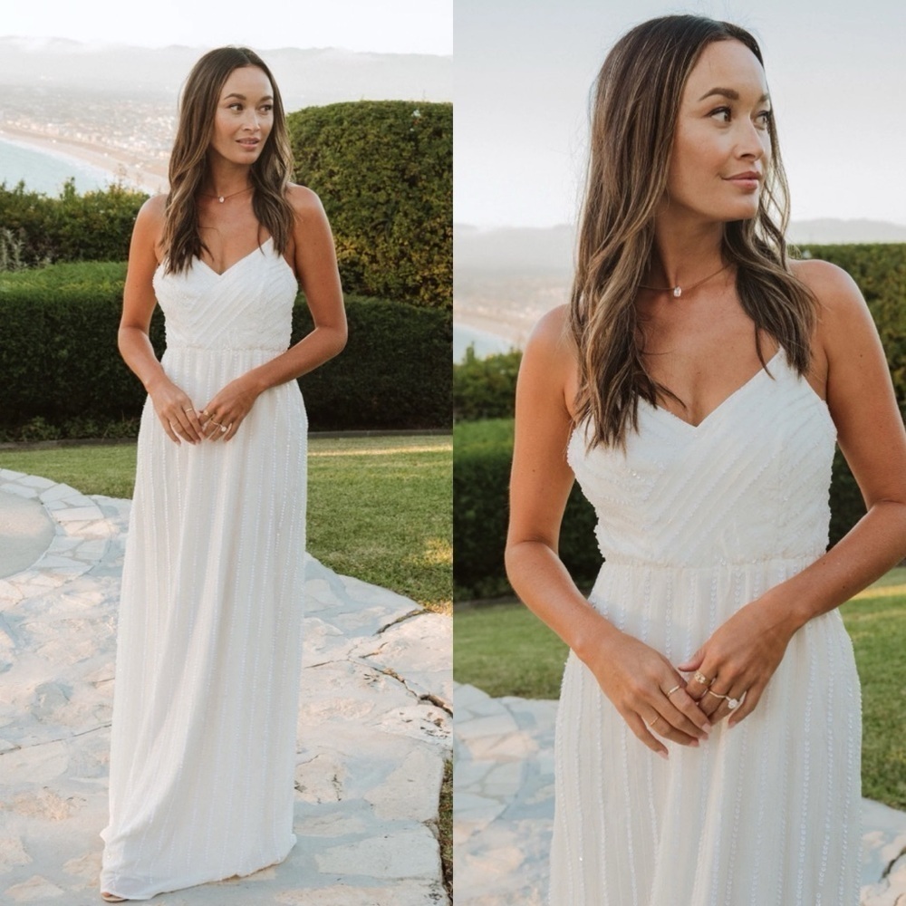 Show Me Your Mumu Gala Gown in White Beaded NWT